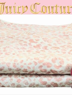 Juicy Couture Home Pink Leopard Print Bath Towel Set